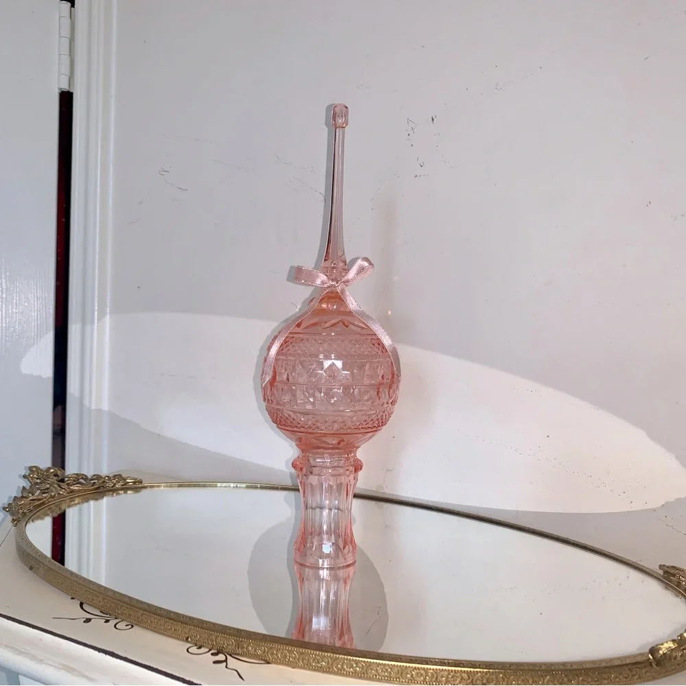 Vintage pink Christmas tree topper